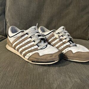 K-Swiss Y2K Vintage Leather Sneakers – White & Brown – Rare Early 2000s
